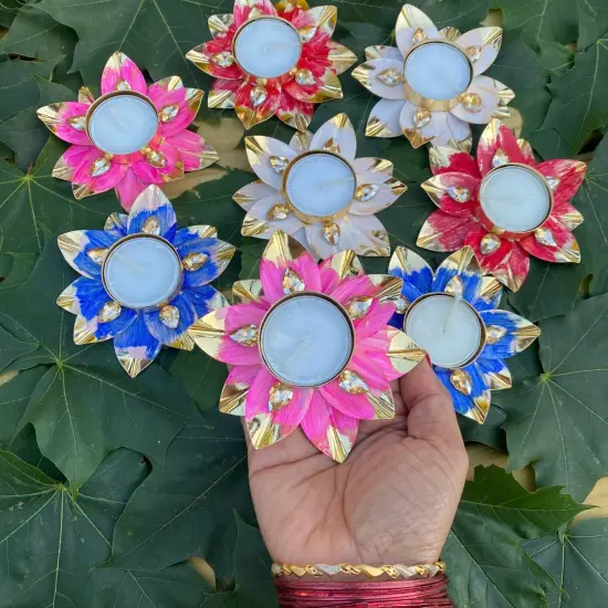 Lotus Tealight Candle Holder Festival of Light Decorative T-light Holder for Diwali Christmas Hanukkah Thanksgiving Gift Floral Candle Holder for Centerpiece Dining Table Home Decor {5}