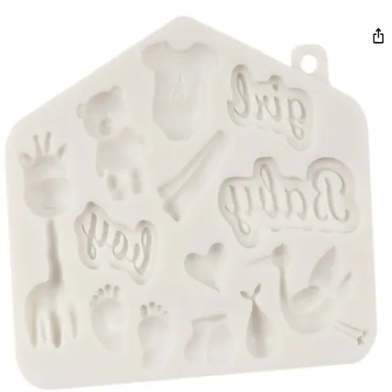 Large Baby Boy/Girl Theme Silicone Mold {4}