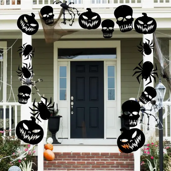 12 Pcs Hanging Bats & Pumpkin Halloween Decoration Outside - Horrible Style {2}