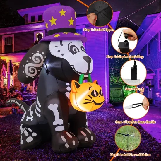 5.5 FT Tall Halloween Inflatables with Built-in LED Outdoor Decorations {5}