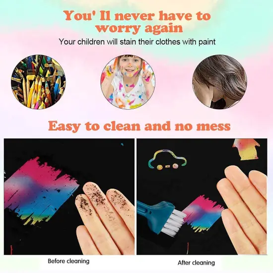60 Pcs Rainbow Scratch Art Paper for Kids, Magic Scratch Paper Set Art and Craft Kit, Black Scratch Sheets for Party Game Activities Birthday Gifts Toys Girls Boys 3 4 5 6 7 8 9 10 Years Old {6}