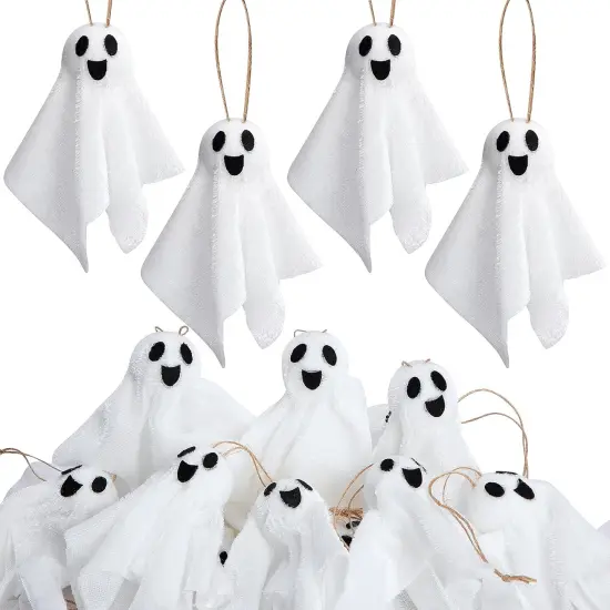 16 Pcs Halloween Hanging Ghosts Decoration, 3.5" x 3" Outdoor Small Ghosts Tree Ornaments {1}