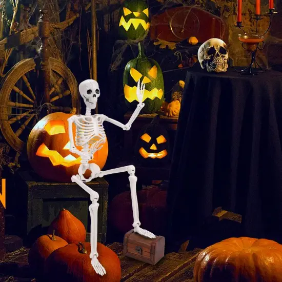 36'' Halloween Skeleton Decorations, 3ft Full Body Posable Skeleton {3}