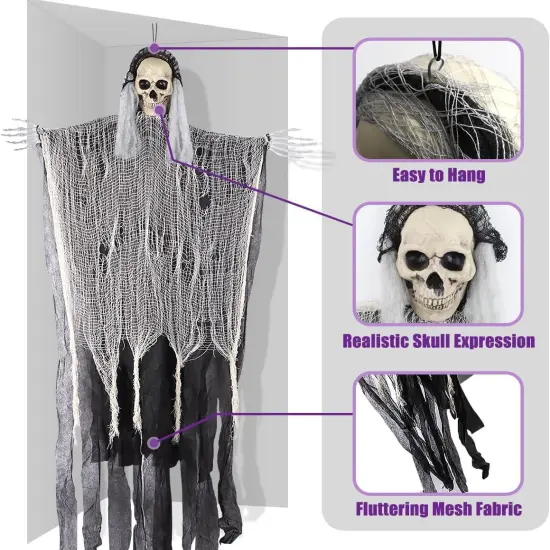 5PCS 53" Halloween Hanging Grim Reapers - Scary Ghost Decoration {2}