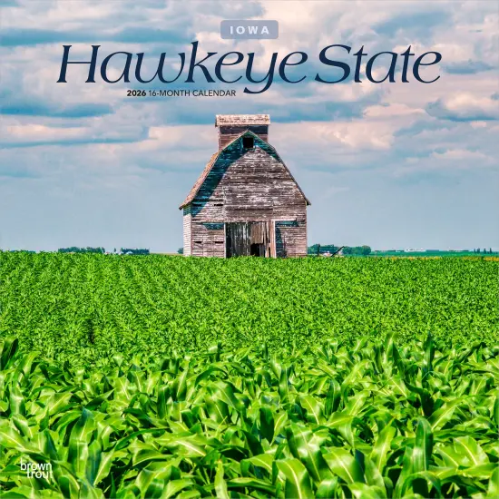 Hawkeye State | Iowa Places | 2026 12 x 24 Inch (Hanging) Monthly Square Wall Calendar | Plastic-Free {1}