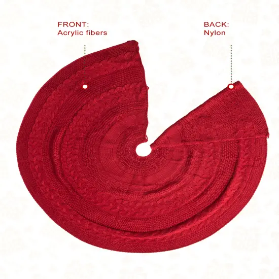Set of 2 Knitted Polyester Christmas Decoration(Stocking & Tree Skirt) Stocking&Tree Skirt {6}