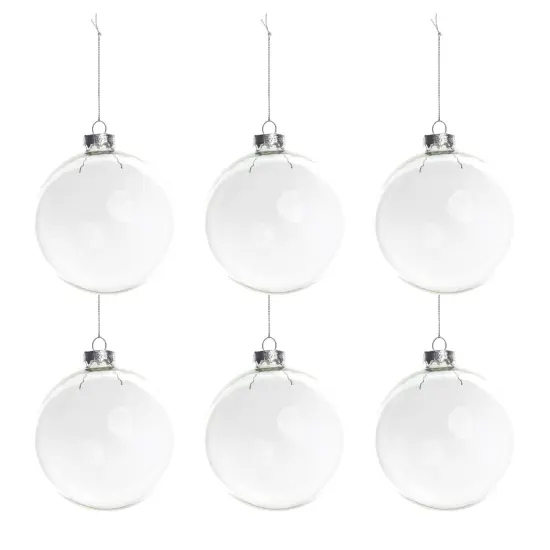Northlight Transparent Glass Christmas Ball Ornaments - 3.25" (80mm) - Clear - 6ct {3}