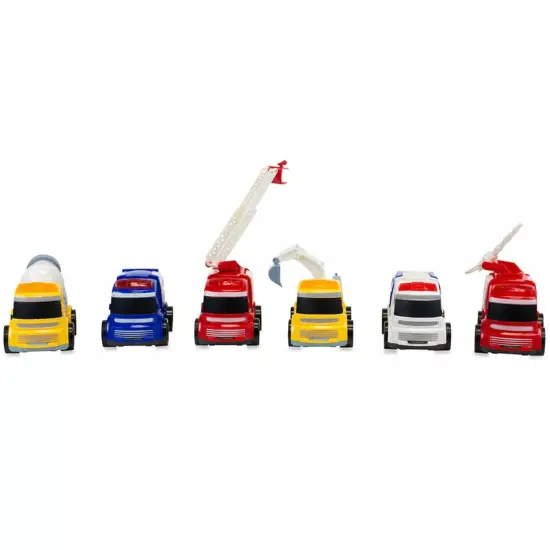 Kitcheniva 6 Pcs Kids Friction Powered City Cars Trucks Toy Vehicles Set Gift {2}