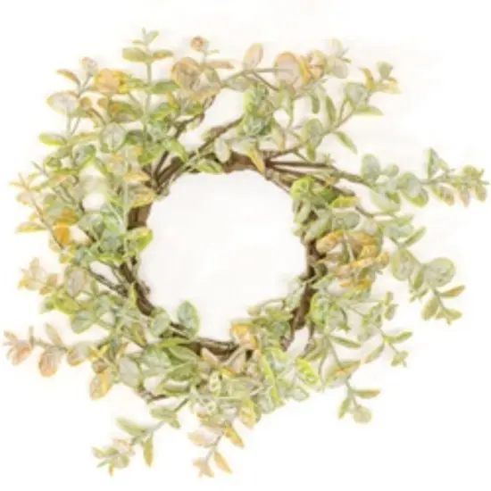 Golden Harvest Leaves Candle Ring 3.5" {1}