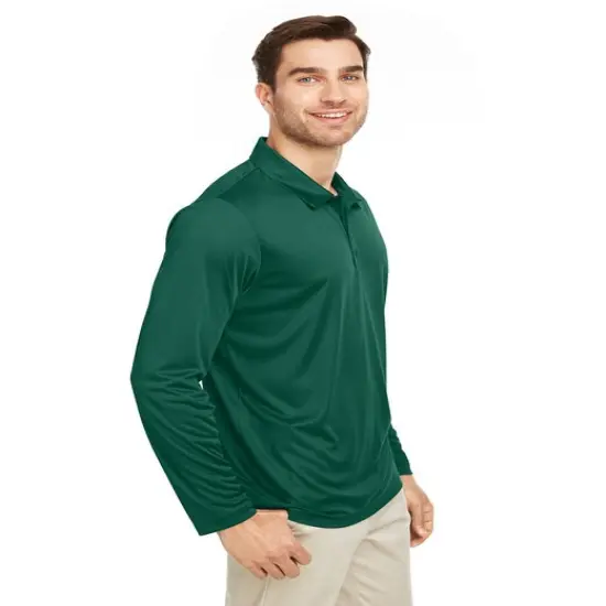 Team 365&reg; Men's Zone Performance Long Sleeve Polo SPORT DARK NAVY {5}