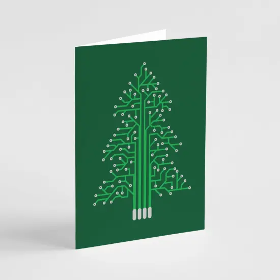 Tech-Themed Christmas Greeting Cards Boxed Set &ndash; 24 Holiday Notecards with Circuit Board Tree Design, Perfect for Engineers, Programmers, and Tech Enthusiasts {4}