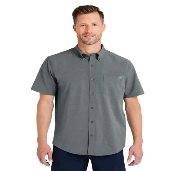 HUK&reg; Men's Kona Solid Short Sleeve Shirt Moss {3}