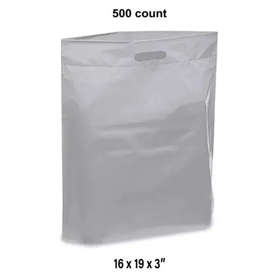 Die Cut Handle Bags - Ideal for Every Occasion for 16 x 19 x 3" Silver {1}