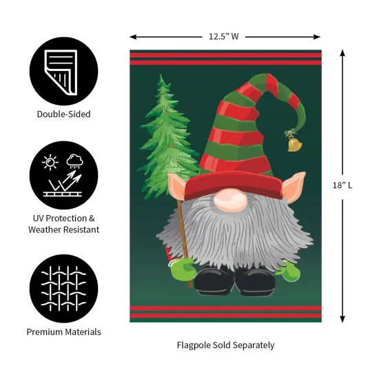 Gnome Elf Christmas Garden Flag 2 Sided {2}