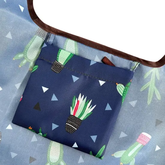 Wrapables Foldable Tote Nylon Reusable Grocery Bag (Set of 2), Cactus Party {5}