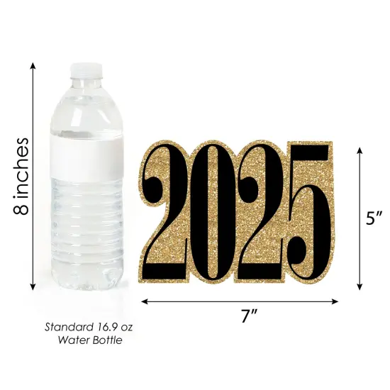 Big Dot of Happiness 2025 Gold Graduation Decorations - DIY Party Essentials - Set of 20 {6}