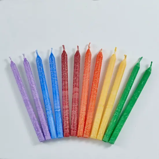 Rite Lite Premium Frosted Menorah Hanukkah Candles - 5.25" - Multicolor - 45ct {1}