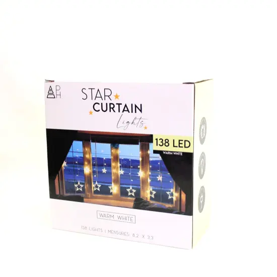 Perfect Holiday 138 LED Star Curtain Light Warm white {6}