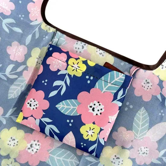 Wrapables Foldable Tote Nylon Reusable Grocery Bag (Set of 2), Pink & Yellow Corsage {5}