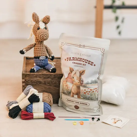 Hearth & Harbor Amigurumi Crochet Kit for Beginners Harvey the Horse {1}