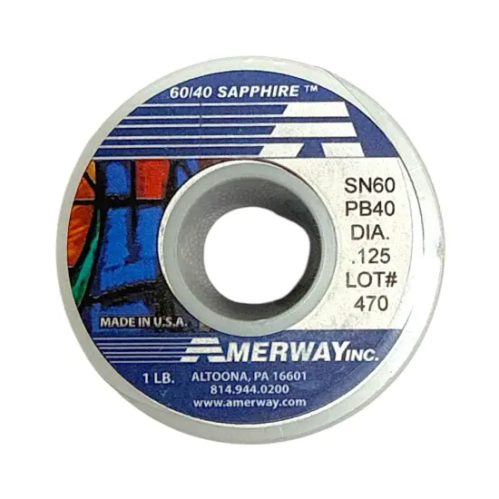 AMERWAY 60/40 SAPPHIRE Solder for Stained Glass (1 LB Spool) {2}