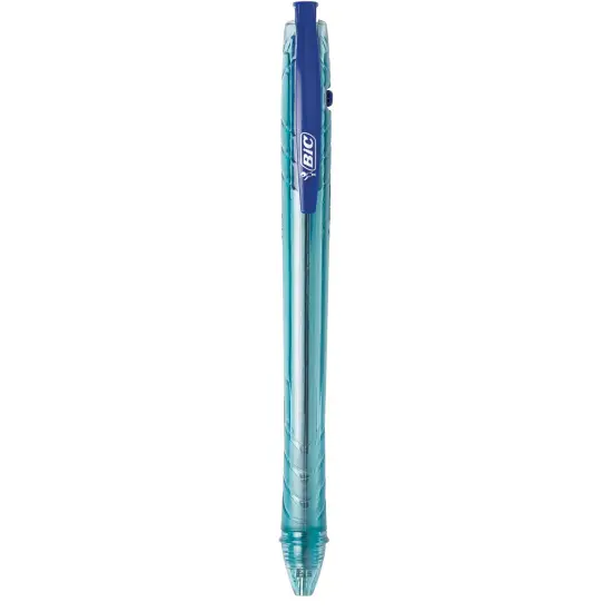 BIC Ecolutions Ocean-Bound Ball Pens, Medium Point (1.0mm), 12-Count Pack, Blue Ink Pens Made from 78% Ocean-Bound Recycled Plastic {3}