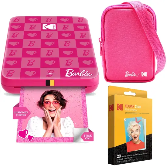 Kodak x Barbie Step Slim Instant Photo Printer, 2x3" Portable Printer Iconic Style - Bundle {1}