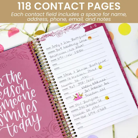 bloom daily planners Contact Book, Vintage Floral Gold Stamp {4}