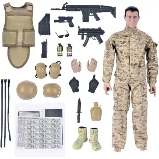 Kitcheniva Kids Military Army Combat Swat Police Soldier ACU Suit Model Action Figure Gift Toys {1}