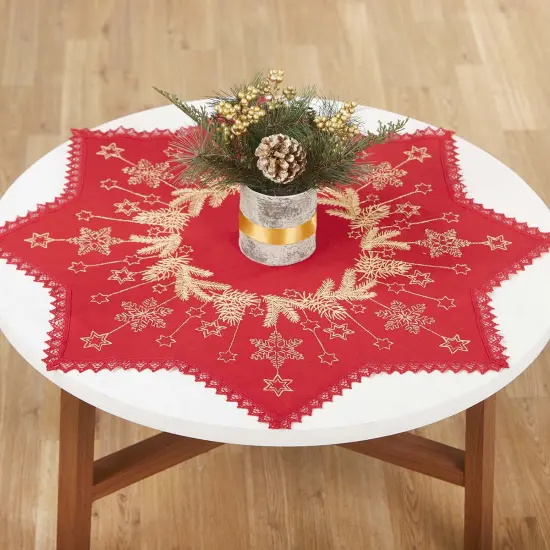 HerrschnersGolden Crystals Starshape Table Topper Stamped Embroidery Kit Multi {1}