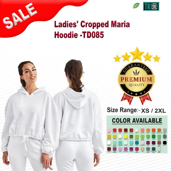 Tridri&reg; Ladies Cropped Maria Hoodie NUDE {2}