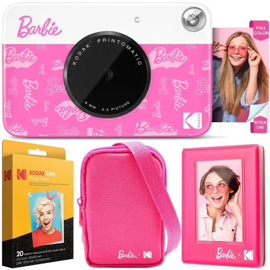 Kodak x Barbie Printomatic Instant Print Camera, Case, Photo Album, Zink Paper (20 Sheets) & More {1}