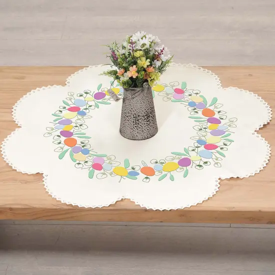 CraftwaysColorful Easter Eggs Table Topper Stamped Embroidery Kit Multi {1}