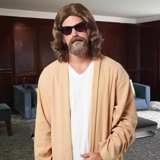 Lazy Guy Adult Costume Wig & Goatee {3}