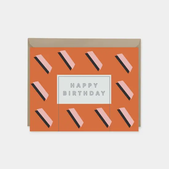 Red Art Deco Birthday Card {1}
