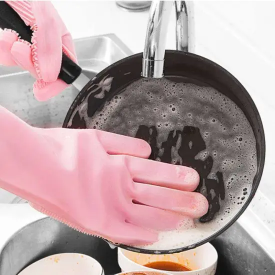 Silicone Dishwashing GlovesSilicone Dishwashing Gloves,Silicone Dishwashing Gloves, Pet Grooming Rubber Scrubbing Gloves, Sponge Cleaning Brush for Housework, Cars, Dogs {6}