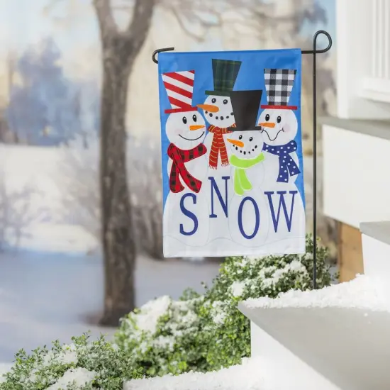 Snow Friends Winter Garden Flag 2 Sided Applique {3}