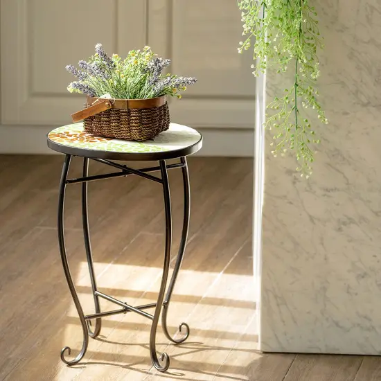 Costway Pineapple Outdoor Indoor Accent Table Plant Stand Scheme Garden Steel {12}