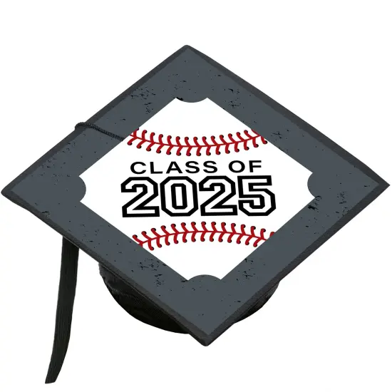 Big Dot of Happiness Grad Baseball - 2025 Graduation Cap Decorations Kit - Grad Cap Cover {1}
