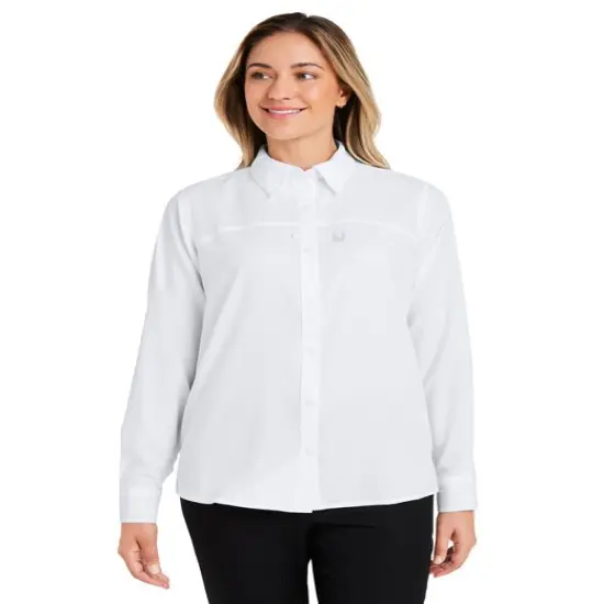 HUK&reg; Ladies' Tide Point Long Sleeve Shirt White {5}