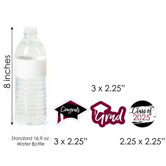 Big Dot of Happiness Maroon 2025 Graduation Party - DIY Shaped Cut-Outs - 24 Count {6}