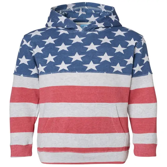 J America&reg; Youth Triblend Pullover Hooded Sweatshirt {1}