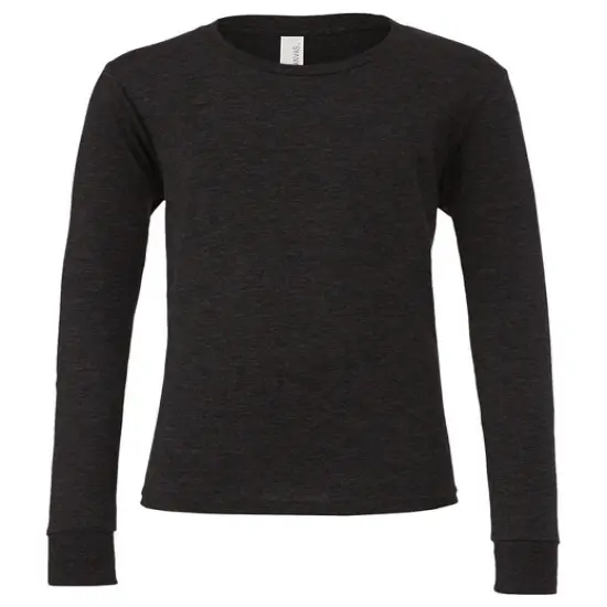 Bella + Canvas&reg; Youth Triblend Long-Sleeve T-Shirt - 3513Y CHAR BLK TRIBLND {1}