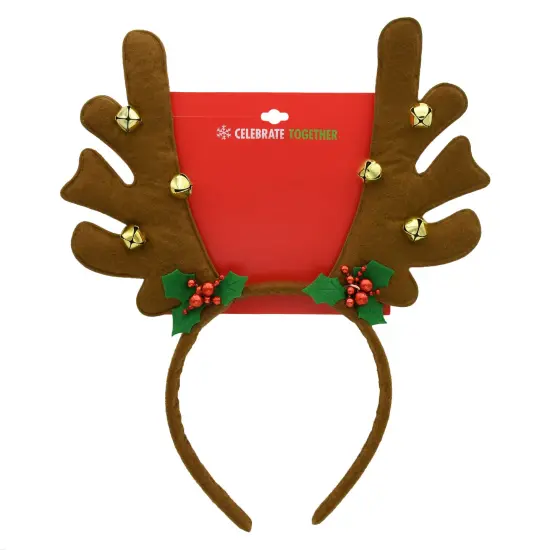 Rudolph Christmas Holiday Antlers Reindeer Headband for xmas Costume With Jingle Bells {3}