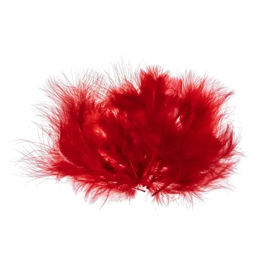 John Bead 4-6in Marabou Feathers (3 Headers, 18g) Red {3}