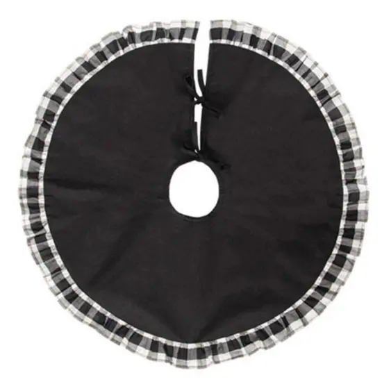 Black & White Buffalo Check Ruffle Tree Skirt {1}