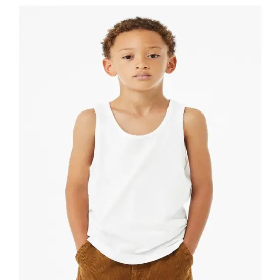 Bella + Canvas&reg; Youth Heather CVC Tank - 3480YCVC SOLID WHT BLEND {1}