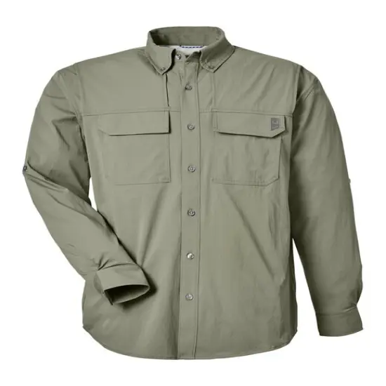 HUK&reg; Men's Creekbed Long Sleeve Shirt Moss {1}