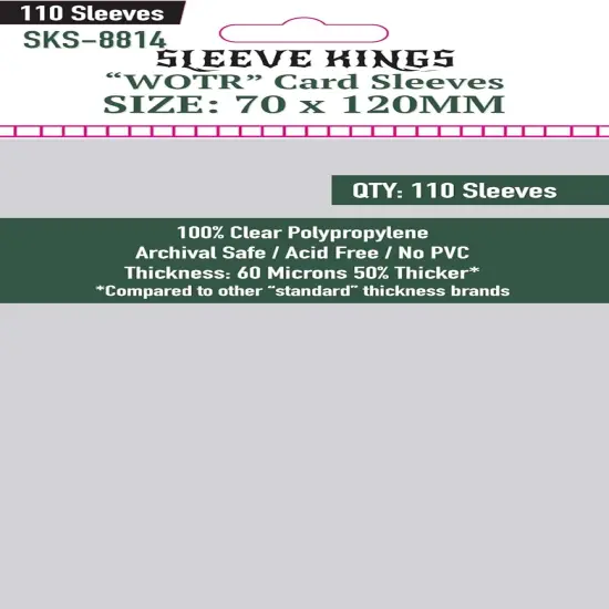 Sleeve Kings WOTR-Tarot Card Sleeves (70x120mm) -110 Pack, 60 Microns {1}