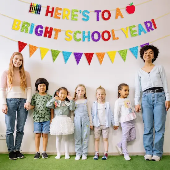 Glitter Here's To A Bright School Year Banner {4}
